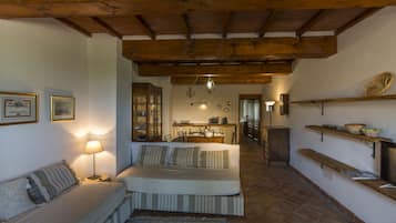 Standard Apartment, Multiple Beds, Non Smoking, Ground Floor | Living area | 36-inch flat-screen TV with cable channels