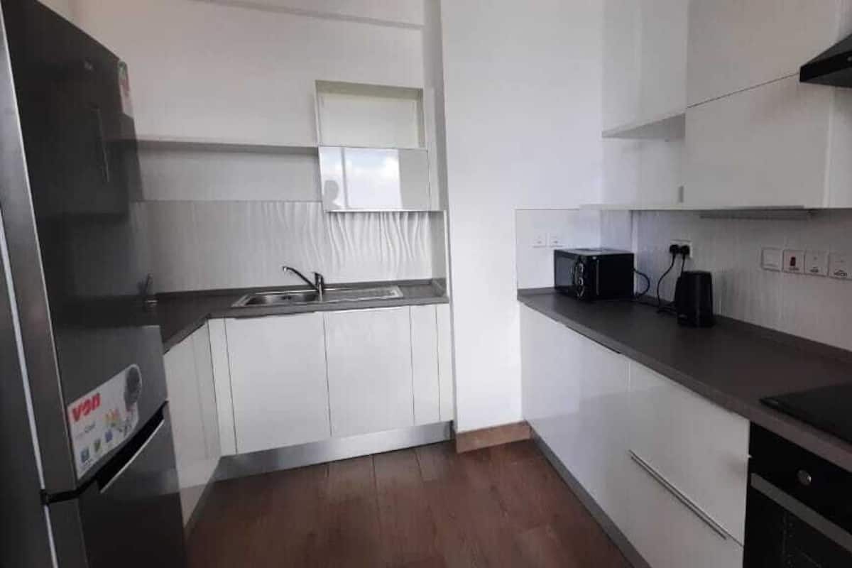 Fridge, microwave, oven, electric kettle