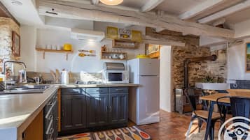 Fridge, microwave, oven, toaster