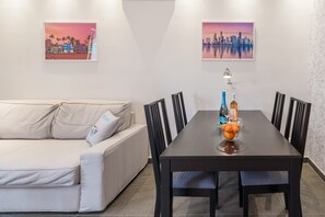 City Apartment | Living area | LCD TV - Funky Breeze & Balcony  (Budapest)