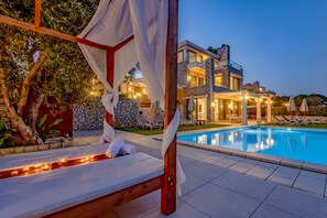 Outdoor pool - Villa Isabelle, a superb 5 bedroom villa, overlooking the Ionian Pelagus!  (Lefkada)