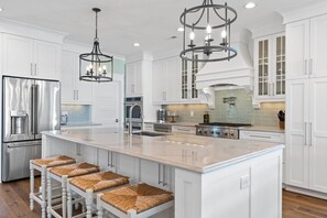 Fridge, microwave, oven, dishwasher - Fish-N-Chips by the Sea - Beautiful NEW Oceanfront Home! (Holden Beach)