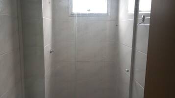 Shower, towels, toilet paper