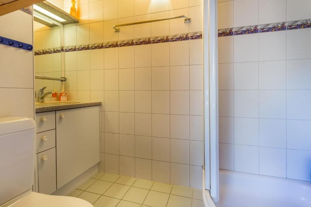 Hiustenkuivaaja, pyyhkeet, saippua, vessapaperi