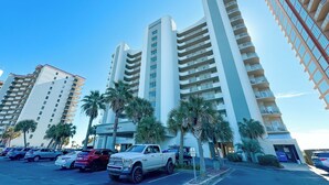 A multi-story hotel with a modern design, featuring balconies on each floor. - Tidewater 505 - Orange Beach on the Beach - 1bd/1bath - Sleeps 6 (Orange Beach)