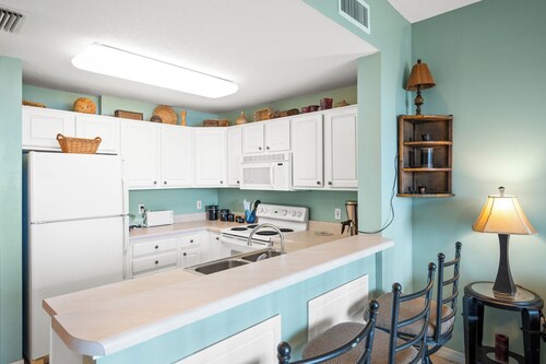 This one bedroom, fourth floor condo is great for your getaway!