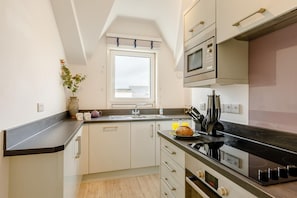 Microwave, oven, dishwasher, high chair