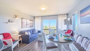 Smart TV, video games, foosball, video library