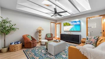 Smart TV, table tennis, books, offices