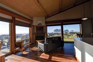 Cabana superluxo, 2 quartos, de frente para o oceano | Área de estar