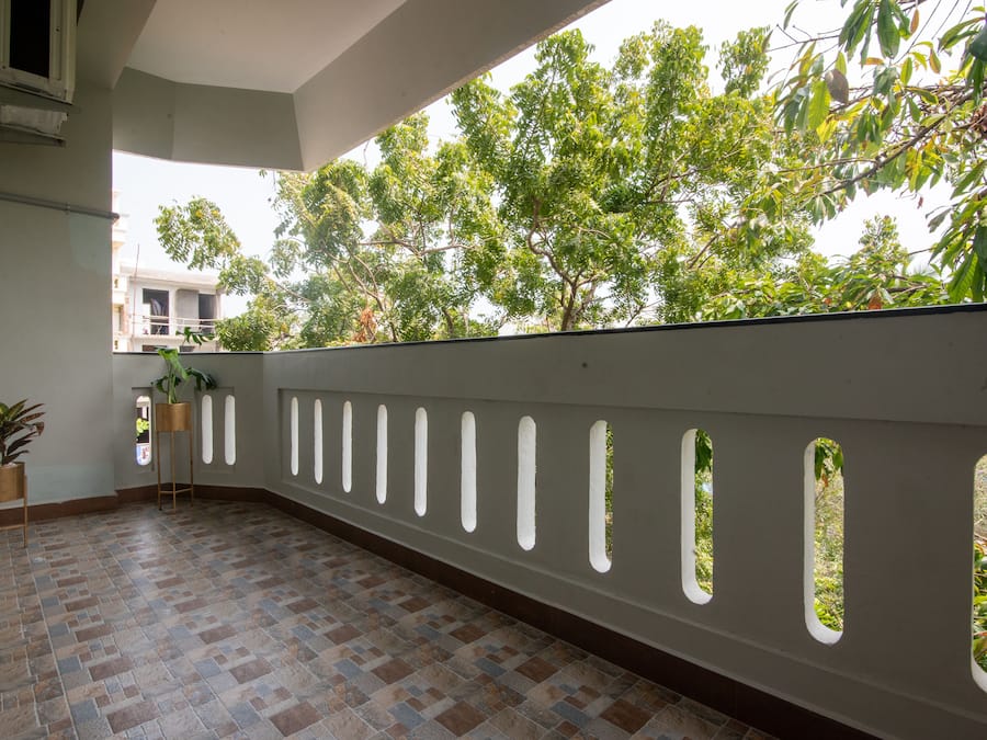 Familiekamer, 2 tweepersoonsbedden, uitzicht op stad | Balkon