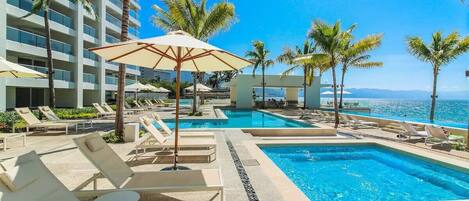 Outdoor pool, a heated pool