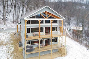 Exterior - Mtn Views, Fireplace, & 2-Story Wall of Windows!🔥 (Sevierville)