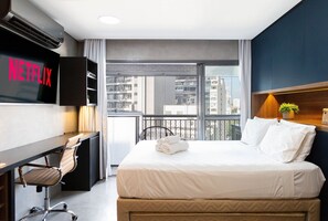 Setin Geneva 1006 | 1 bedroom, blackout curtains, iron/ironing board, free WiFi - Condomínio Setin Downtown Genebra (São Paulo)