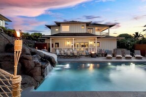 Outdoor pool - Legendary Estate 50 Steps to Maui’s Best Beach! New! 5 Bedroom, Pool With Slide! (Lahaina)