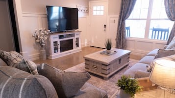 Smart-tv, eldstad och tv-spel
