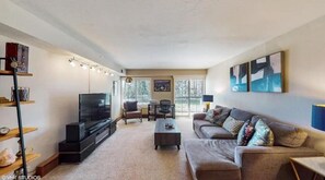 Smart TV, fireplace, computer monitors, printers