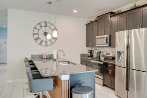 Microwave, dishwasher, toaster, highchair