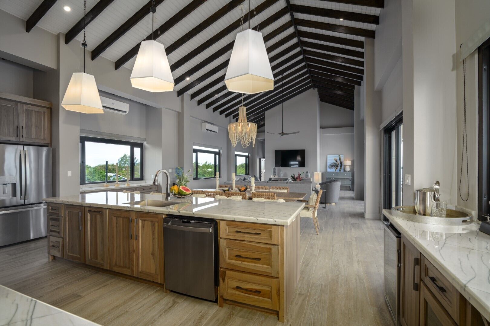 Villa | Private kitchen | Fridge, microwave, oven, stovetop