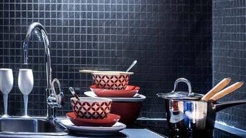 Fridge, microwave, coffee/tea maker