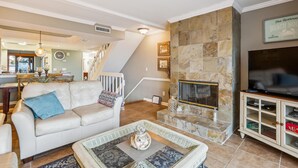 Condo, 2 Queen Beds (Oceanfront Serenity: Luxury 3-BR Town) | Living area - Oceanfront Serenity: Luxury 3-br Townhouse (St. Augustine)