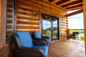 Terrace/patio - Custom-Built Cabin with Long Range Views (Banner Elk)
