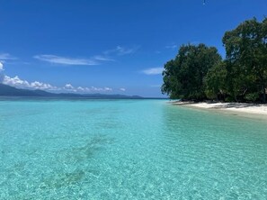 Panoramic Bungalow, 1 Queen Bed, Ocean View, Beachfront | Beach/ocean view - Wai Resort - Raja Ampat  (Jerief Island)