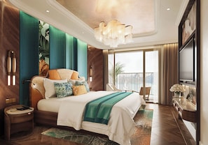 Suite presidencial | Ropa de cama hipoalergénica, minibar, caja fuerte y escritorio
