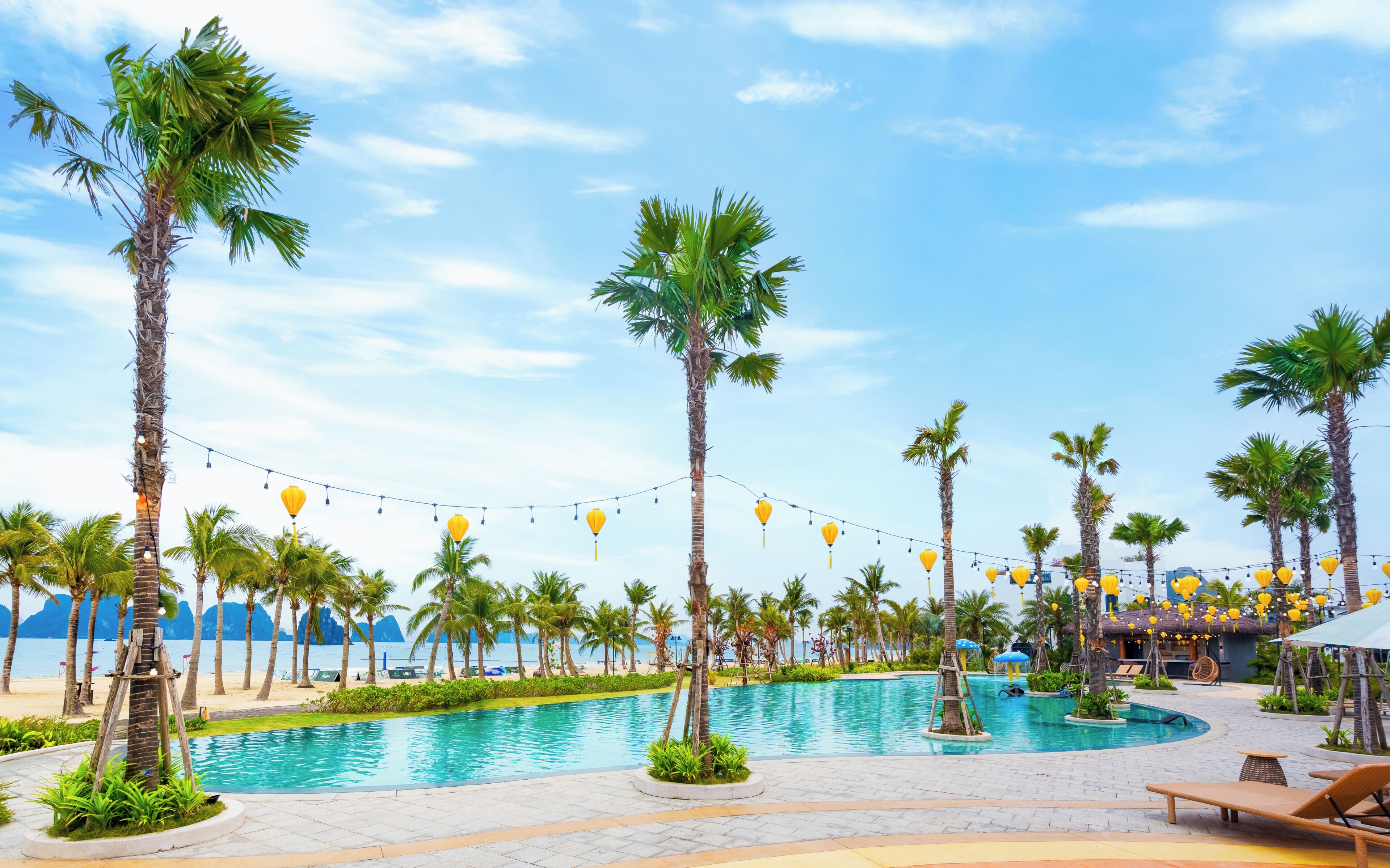 Indoor pool, 2 outdoor pools, pool umbrellas, sun loungers