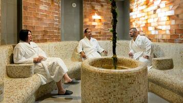 Sauna, dampbad, tyrkisk bad/hammam, kropsbehandlinger, hydroterapi