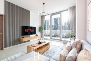 Living area - LUX  LIV Contemporary Marina View Suite (Dubai)