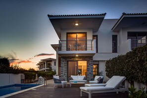 Luxury Villa, 3 Bedrooms, Private Pool, Sea View | Terrace/patio - Reconnection Retreats (Mazotos)