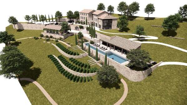 Utomhuspool och uppvärmd pool