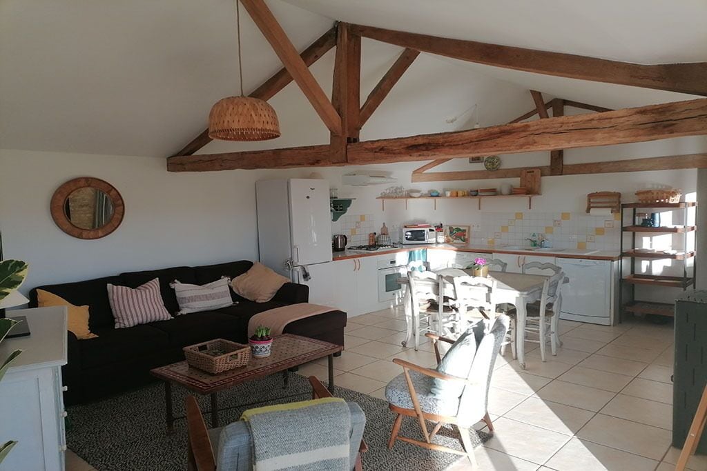 Télévision, cheminée, table de tennis de table, livres