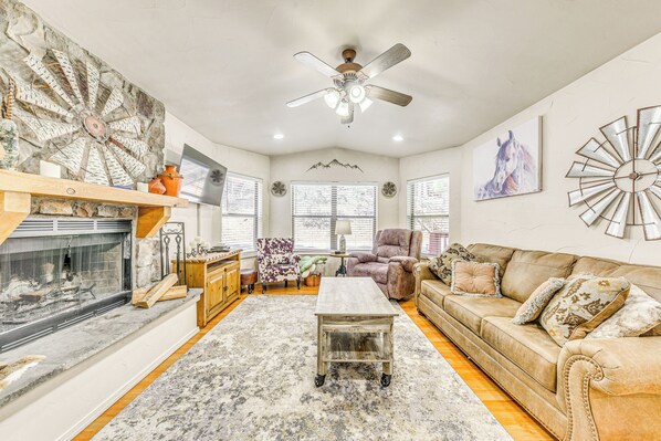 House (2 Bedrooms) | Front of property - Ruidoso Cabin Rental w/ Hot Tub: Near Midtown! (Ruidoso)