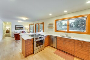 House (4 Bedrooms) | Private kitchen | Coffee/tea maker, paper towels - Bright Ketchum Retreat w/ Views & Private Hot Tub! (Ketchum)