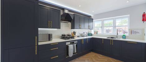 Kühlschrank, Mikrowelle, Ofen, Herdplatte