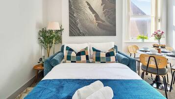 1 室のベッドルーム、アイロン / アイロン台、WiFi、ベッドシーツ