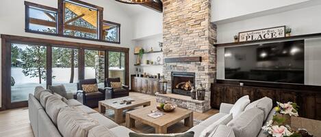 TV, fireplace, ping pong