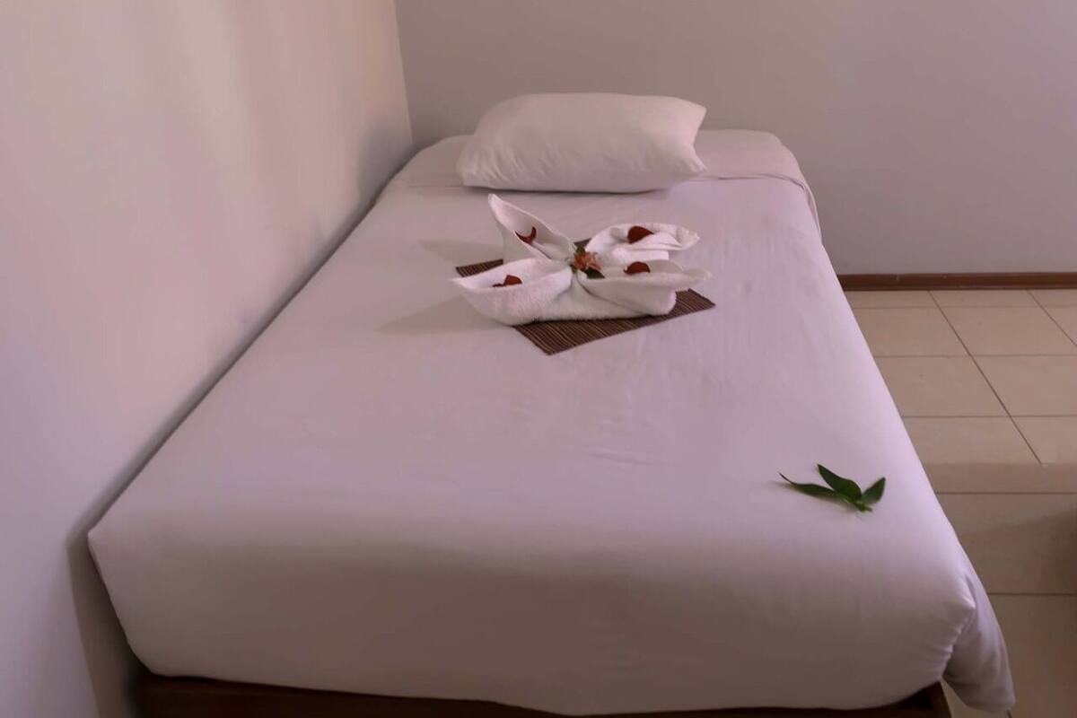 Chambre simple de base, 1 lit jumeau | Fer et planche à repasser, accès au Wi-Fi (inclus), décor unique