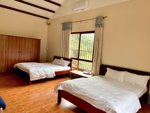 Chambre Triple Deluxe, plusieurs lits, vue montagne, côté montagne | Wi-Fi gratuit, draps fournis