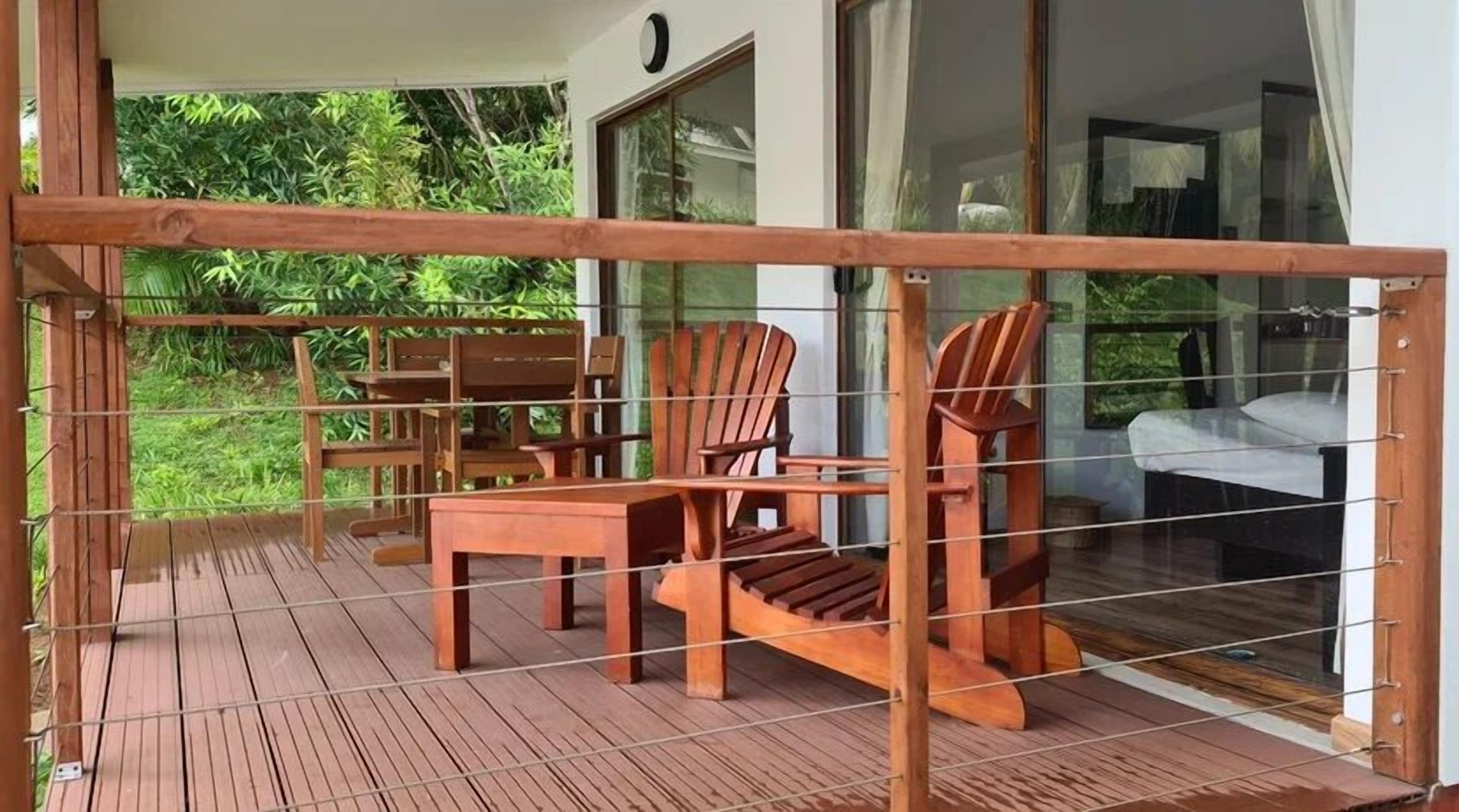 Standard-Chalet, 1 Schlafzimmer, Poolblick | Terrasse/Patio