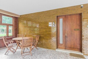 Outdoor dining - Down floor ap with 1 bedroom, airco, tv, new kitchen and own lake side terrace (Most na Soci)