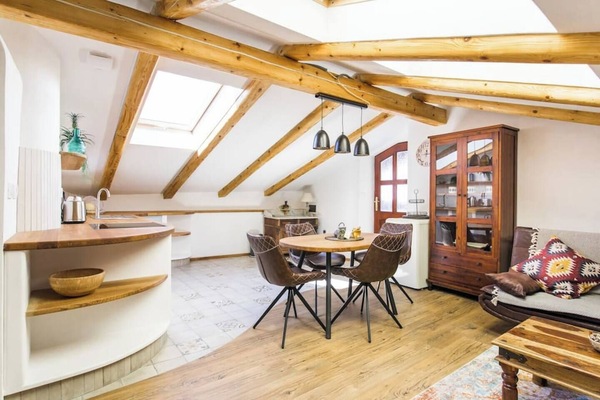 living room and kitchen