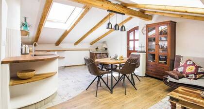 Stylish, newly refurbished loft apartment with stunning views of the mount Krn and surroundings