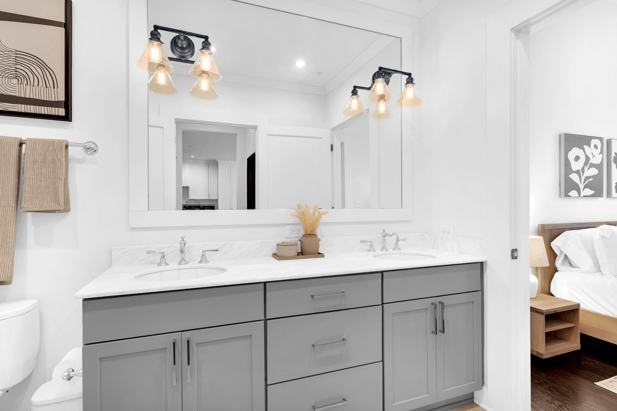 Shower, eco-friendly toiletries, hair dryer, towels