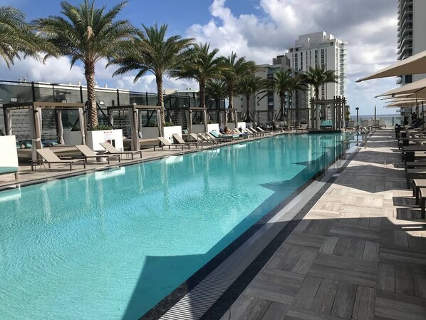 Outdoor pool, a heated pool
