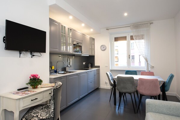 Microwave, stovetop, dishwasher, highchair