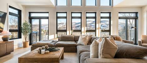 Smart TV, fireplace, stereo