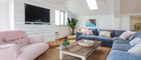 Flat-screen TV, DVD player